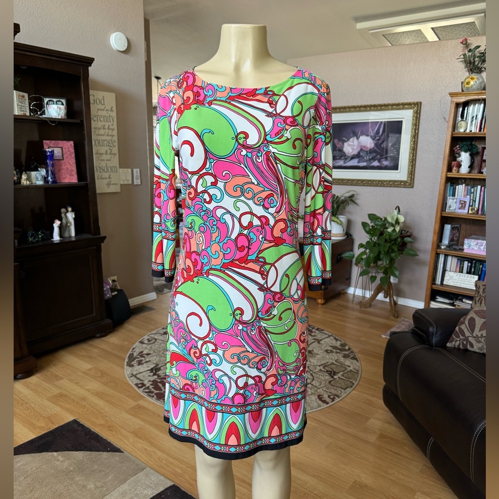 London Style multicolored 3/4 sleeves dress-size 10P